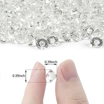 HANSGO Fake Crystals, 500PCS Mini Clear Glass Diamonds Rhinestones Fake Diamond Fake Ice Plastic Diamonds Vase Rocks Centerpiece for Vase Fillers Party Table Centerpiece Decor