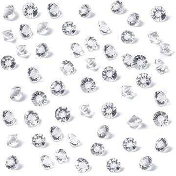 HANSGO Fake Crystals, 500PCS Mini Clear Glass Diamonds Rhinestones Fake Diamond Fake Ice Plastic Diamonds Vase Rocks Centerpiece for Vase Fillers Party Table Centerpiece Decor