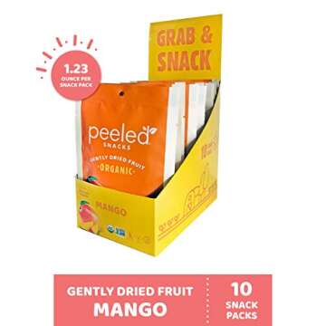 Peeled Snacks Organic Dried Fruit – Healthy, Vegan Snacks for On-the-Go Lunch and More Mango 1.23 ...