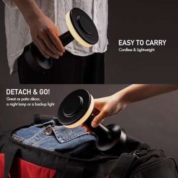 O’Bright Portable LED Table Lamp with Touch Sensor, 3-Levels Brightness, Rechargeable Battery Up to 48 Hours Usage, Night Light for Kids Nursery, Nightstand Lamp, Bedside Lamp (Matte Black)