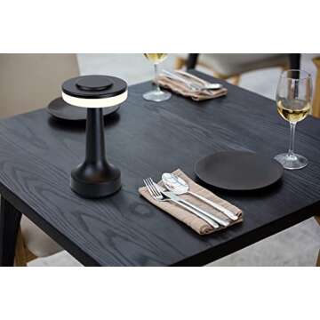 O’Bright Portable LED Table Lamp with Touch Sensor, 3-Levels Brightness, Rechargeable Battery Up to 48 Hours Usage, Night Light for Kids Nursery, Nightstand Lamp, Bedside Lamp (Matte Black)