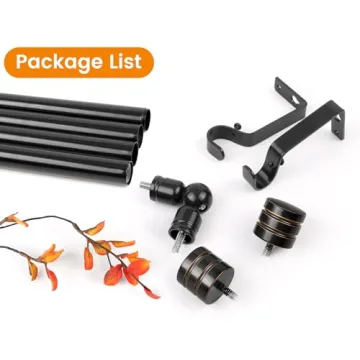 HOTOZON Heavy Duty Corner Curtain Rods 36-72 Inch