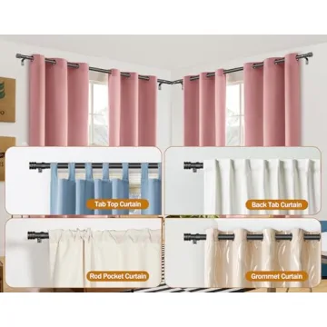 HOTOZON Heavy Duty Corner Curtain Rods 36-72 Inch