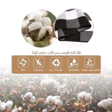 KOZYFLY Buffalo Plaid Area Rugs 3x5 Ft Black and White Checkered Rug Washable Front Door Mat Hand Woven Cotton Outdoor Rug Large Rug for Front Porch Kitchen Entryway Patio Bathroom