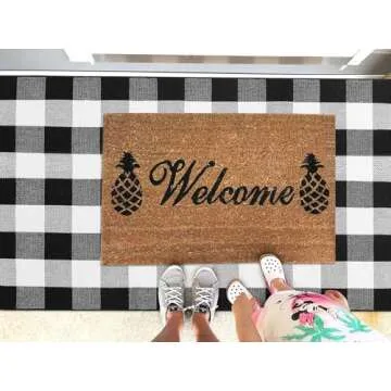 KOZYFLY Buffalo Plaid Area Rug 3x5 Ft Washable Decor