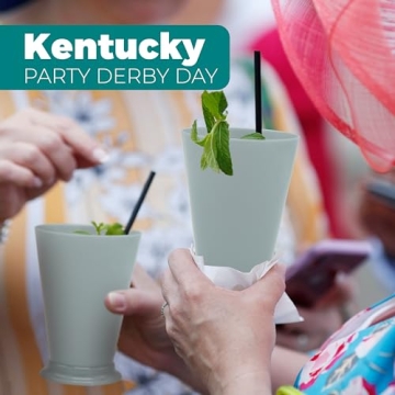 Mint Julep Plastic Cups 12 Pack for Derby Party