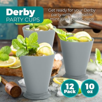 Mint Julep Plastic Cups 12 Pack for Derby Party