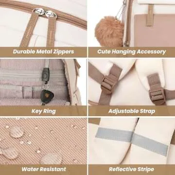 WINDARS Stylish Backpack for Teens with USB Charging