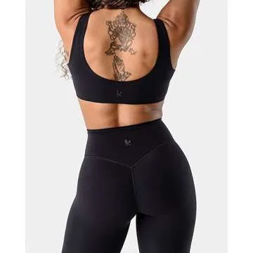 Kamo Fitness Featherlite Enhance 27" Hidden Scrunch No Front Seam Workout Leggings for Women, Butt Lifting -Tummy Control Compression Workout Gym Yoga Pants, High Waist & Buttery Soft (Black, S)