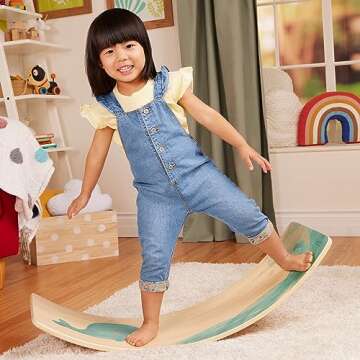 B. toys- B. spaces- Teeter Toddler- Kids Wobble Balance Board & Chair- Furniture For Toddlers- Monte...