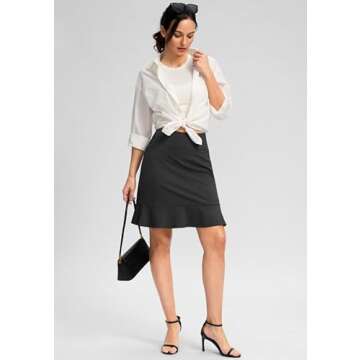 Viodia 20" Knee Length Skorts Skirts for Women with Pockets High Waisted Athletic Tennis Golf Skort for Casual Summer