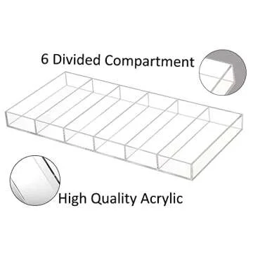 Premium Acrylic 6 Slot Sunglasses Display Organizer