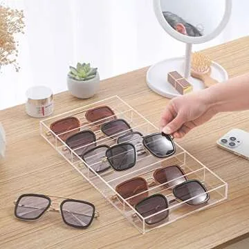 Premium Acrylic 6 Slot Sunglasses Display Organizer