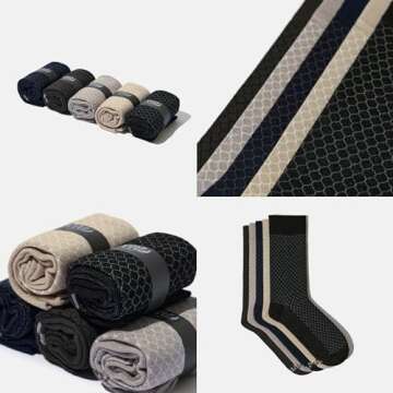 VRD Men's Bamboo Rayon Dress Socks - 5-Pack Comfort