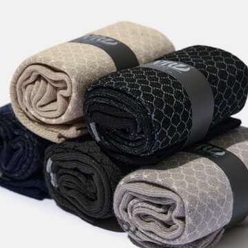 VRD Men's Bamboo Rayon Dress Socks - 5-Pack Comfort