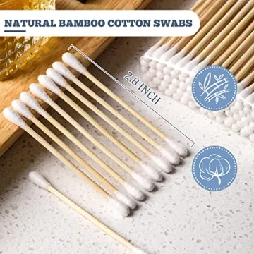 Bamboo Cotton Swabs 700 Count Eco-Friendly Holder