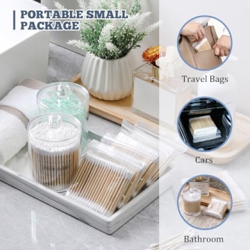 Bamboo Cotton Swabs 700 Count Eco-Friendly Holder