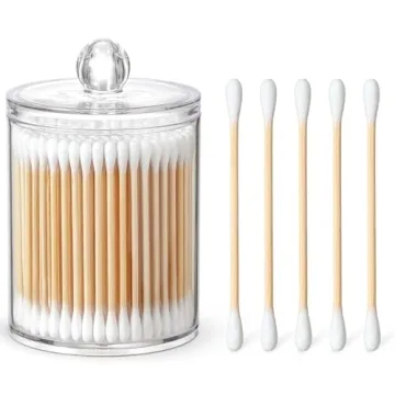 Bamboo Cotton Swabs 700 Count Eco-Friendly Holder