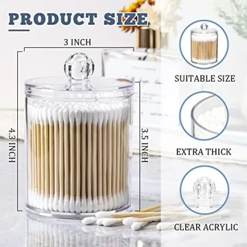 Bamboo Cotton Swabs 700 Count Eco-Friendly Holder