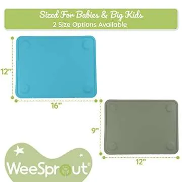WeeSprout Silicone Suction Placemats for Easy Cleanup
