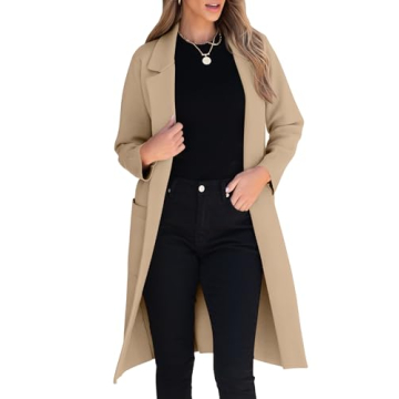 ANRABESS Women Cardigan Sweater Jackets Open Front Thick Knit Oversized Blazer Coatigan 2024 Fall Wi...