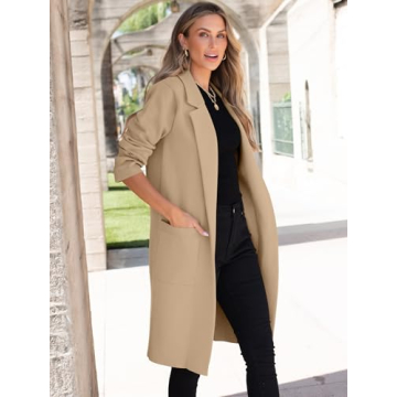 ANRABESS Women Cardigan Thick Knit Oversized Blazer