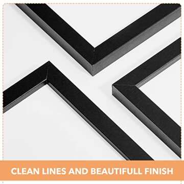 SYNTRIFIC 12x16 Black Picture Frames Set of 6, Photo Frame 8.5x11 with Mat or 12x16 Without Mat, Photo Collage Frames for Wall Mounting and Tabletop Display