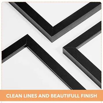 SYNTRIFIC 12x16 Black Picture Frames Set of 6, Photo Frame 8.5x11 with Mat or 12x16 Without Mat, Photo Collage Frames for Wall Mounting and Tabletop Display