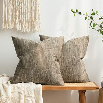MIULEE Decorative Burlap Linen Throw Pillow Covers 18x18