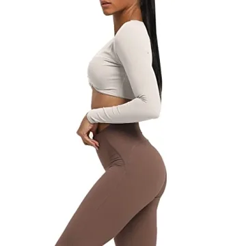 Aoxjox Sienna Twist Deep V Workout Crop Top for Women