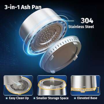 EAST OAK 21'' Smokeless Fire Pit for Outdoor Enjoyment