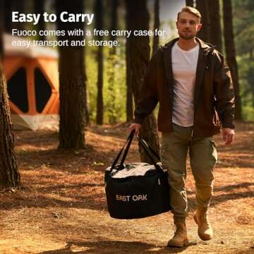 EAST OAK 21'' Smokeless Fire Pit for Outdoor Enjoyment