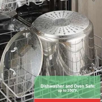 T-fal Specialty Stainless Steel Stockpot 12 Quart Oven Safe 350F Pots and Pans, Cookware Silver