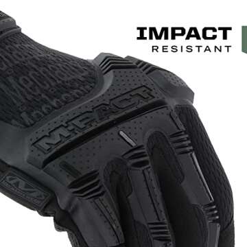 Mechanix Wear: M-Pact Covert Tactical Gloves with Secure Fit, Touchscreen Capable Safety Gloves for Men, Work Gloves with Impact Protection and Vibration Absorption (Black, Large)