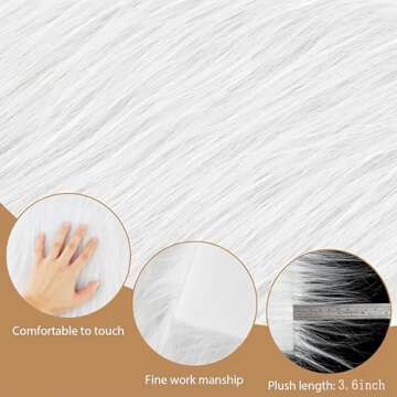 Soft & Fluffy White Faux Fur Fabric for Crafts and Decorations