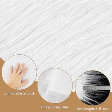 Soft & Fluffy White Faux Fur Fabric for Crafts and Decorations