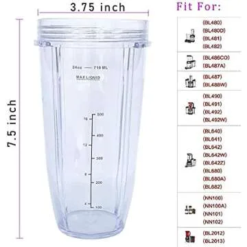 Nutri Ninja 24 oz Tritan Blender Cup with Sip & Seal Lids