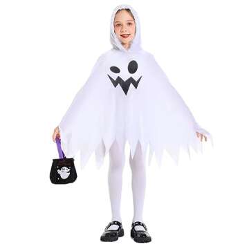 IBQ Kids Halloween Ghost Costume with Candy Bag & Socks