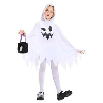IBQ Kids Halloween Ghost Costume with Candy Bag & Socks