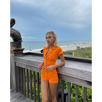 KMBANGI Women’s Short Sleeve Jumpsuit - Sexy & Chic