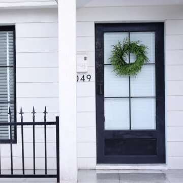 Real Touch Norfolk Pine Wreath - 24" Artificial Christmas Wreath Faux Pine Green Wreath for Front Door, Wall, Windows, Xmas Decoration