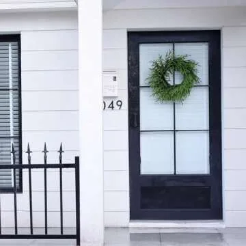 Real Touch Norfolk Pine Wreath - 24" Artificial Christmas Wreath Faux Pine Green Wreath for Front Door, Wall, Windows, Xmas Decoration