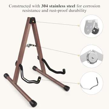 Stylish Wooden Guitar Stand for Acoustic Guitars