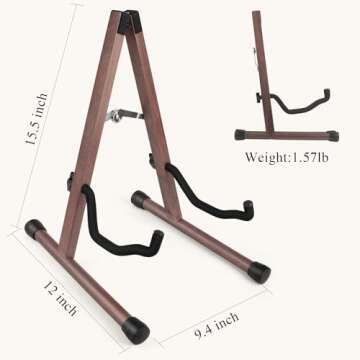 Stylish Wooden Guitar Stand for Acoustic Guitars