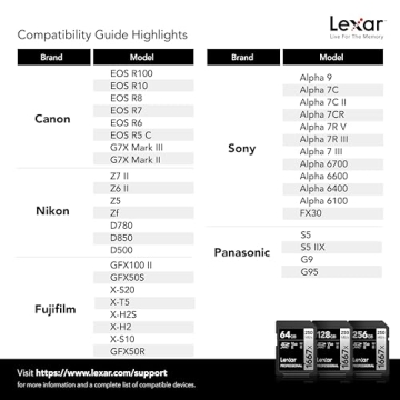 Lexar 64GB Professional Memory Cards for High-Speed Photography