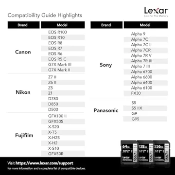 Lexar 64GB Professional Memory Cards for High-Speed Photography