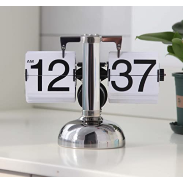 KENJIEY Retro Mechanical Flip Desk Clock - Stylish and Accurate Timepiece for Any Space