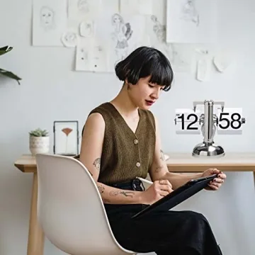 KENJIEY Retro Flip Clock for Home Office Décor