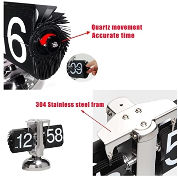 KENJIEY Retro Flip Clock for Home Office Décor