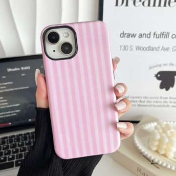 CHEDEMK iPhone 15 Striped Pattern Case - Stylish & Protective